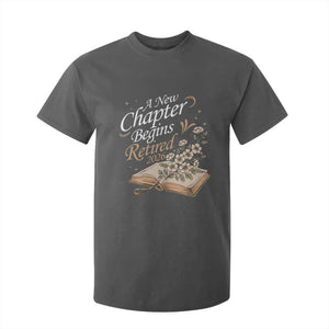 A New Chapter Begins Retired 2026 T Shirt For Kid Retired Teacher Floral Book TS11 Dark Heather Print Your Wear