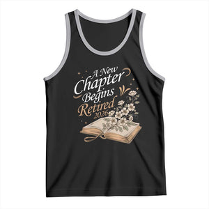 A New Chapter Begins Retired 2026 Tank Top Retired Teacher Floral Book TS11 Black Athletic Heather Print Your Wear