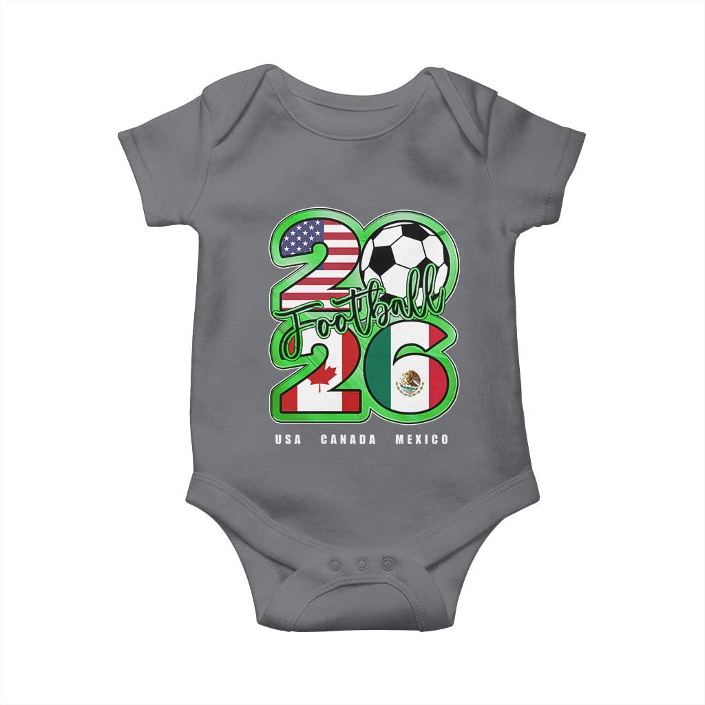 Soccer Football Lover Baby Onesie USA Canada Mexico Pride 26 TS11 Charcoal Print Your Wear