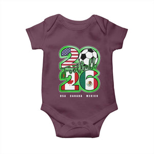 Soccer Football Lover Baby Onesie USA Canada Mexico Pride 26 TS11 Maroon Print Your Wear