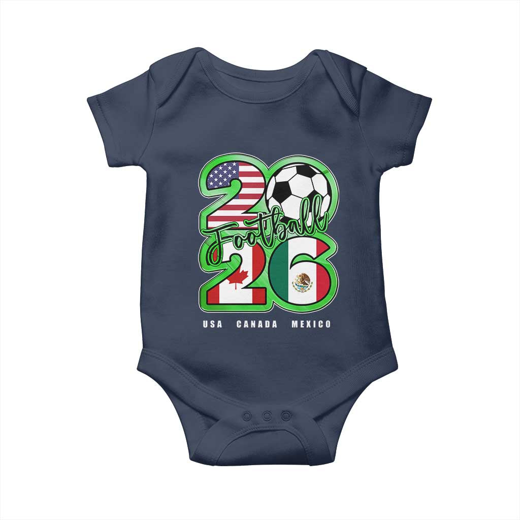Soccer Football Lover Baby Onesie USA Canada Mexico Pride 26 TS11 Navy Print Your Wear