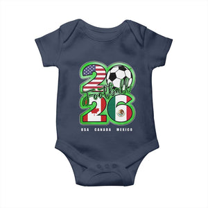 Soccer Football Lover Baby Onesie USA Canada Mexico Pride 26 TS11 Navy Print Your Wear