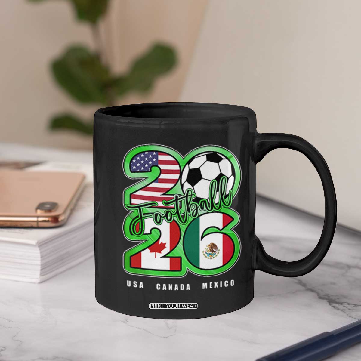 Soccer Football Lover Coffee Mug USA Canada Mexico Pride 26 TS11 Print Your Wear