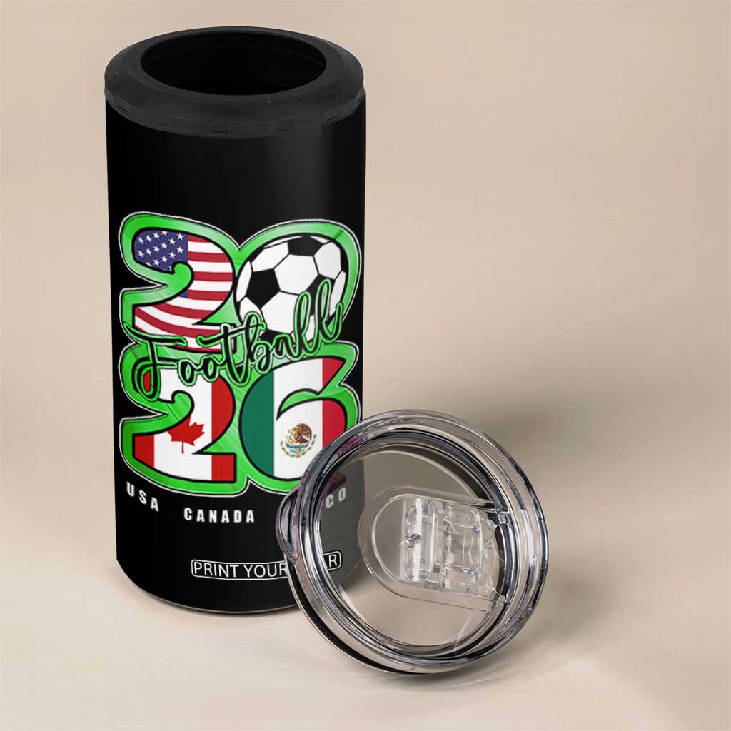 Soccer Football Lover 4 in 1 Can Cooler Tumbler USA Canada Mexico Pride 26 TS11 Print Your Wear