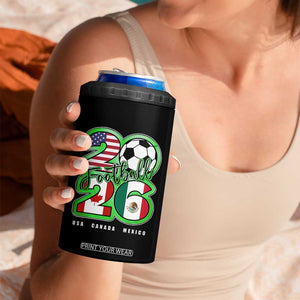 Soccer Football Lover 4 in 1 Can Cooler Tumbler USA Canada Mexico Pride 26 TS11 Print Your Wear