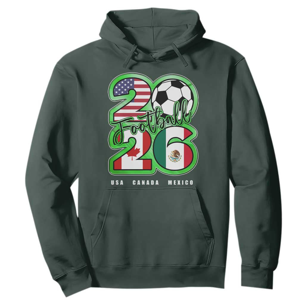 Soccer Football Lover Hoodie USA Canada Mexico Pride 26 TS11 Dark Forest Green Print Your Wear