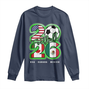 Soccer Football Lover Long Sleeve Shirt USA Canada Mexico Pride 26 TS11 Navy Print Your Wear