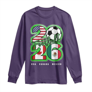 Soccer Football Lover Long Sleeve Shirt USA Canada Mexico Pride 26 TS11 Purple Print Your Wear