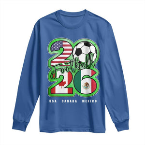 Soccer Football Lover Long Sleeve Shirt USA Canada Mexico Pride 26 TS11 Royal Blue Print Your Wear