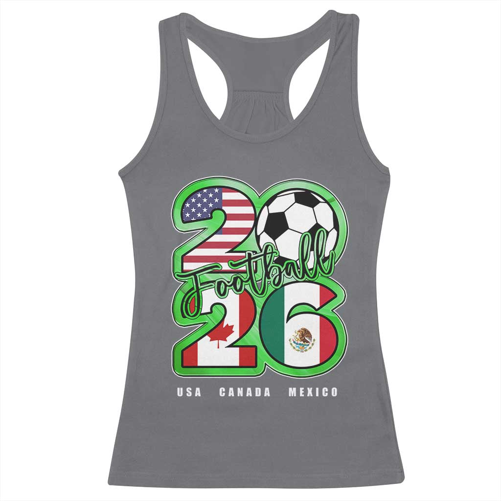 Soccer Football Lover Racerback Tank Top USA Canada Mexico Pride 26 TS11 Charcoal Print Your Wear