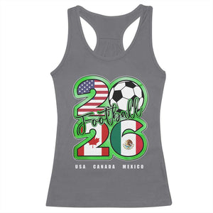 Soccer Football Lover Racerback Tank Top USA Canada Mexico Pride 26 TS11 Charcoal Print Your Wear