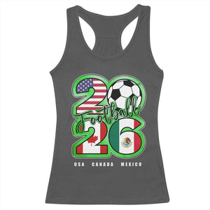 Soccer Football Lover Racerback Tank Top USA Canada Mexico Pride 26 TS11 Dark Heather Print Your Wear
