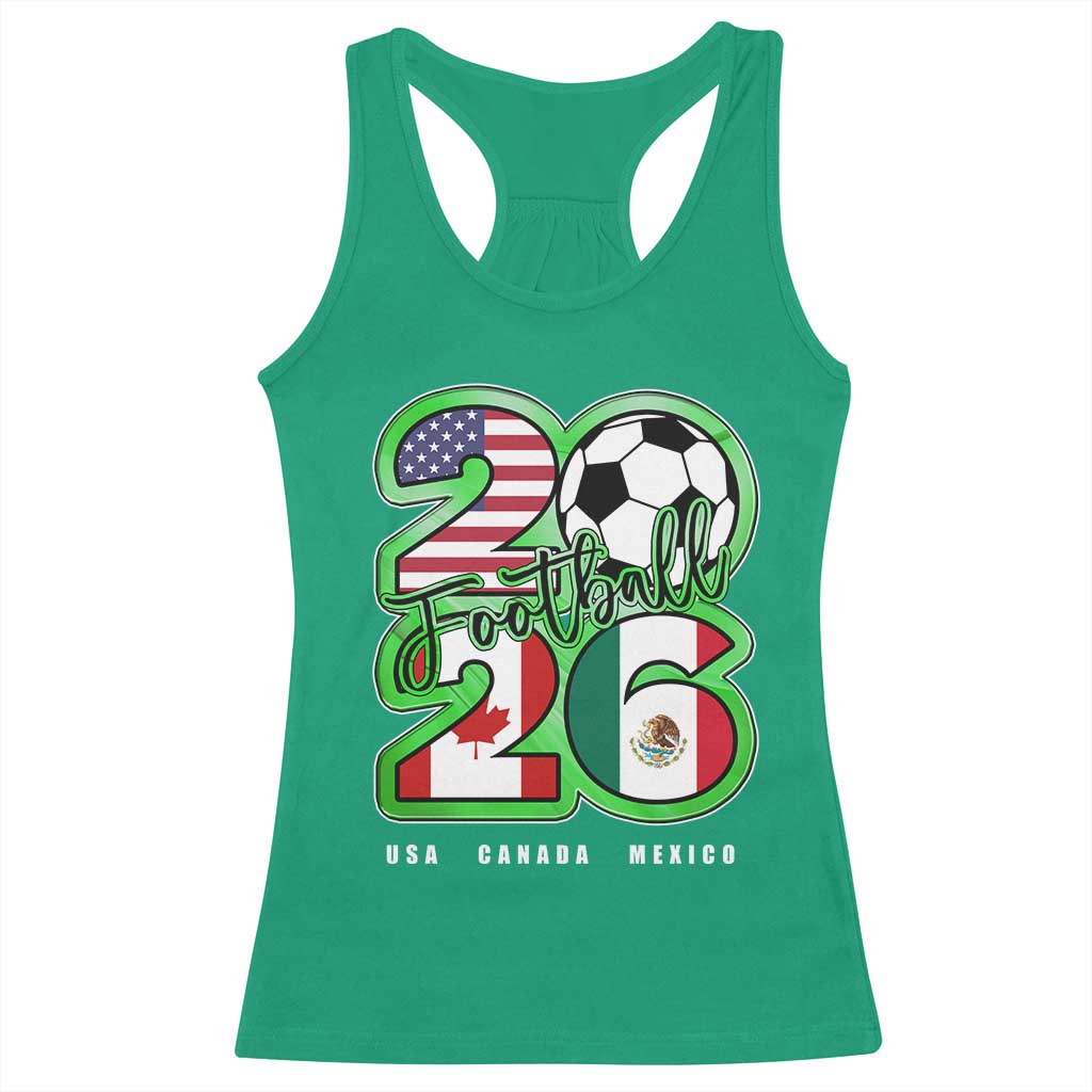 Soccer Football Lover Racerback Tank Top USA Canada Mexico Pride 26 TS11 Irish Green Print Your Wear
