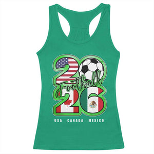 Soccer Football Lover Racerback Tank Top USA Canada Mexico Pride 26 TS11 Irish Green Print Your Wear