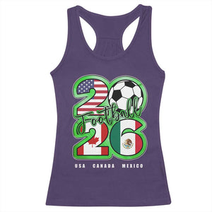 Soccer Football Lover Racerback Tank Top USA Canada Mexico Pride 26 TS11 Purple Print Your Wear