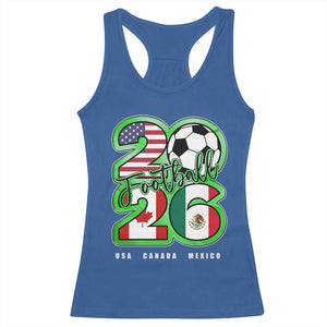 Soccer Football Lover Racerback Tank Top USA Canada Mexico Pride 26 TS11 Royal Blue Print Your Wear