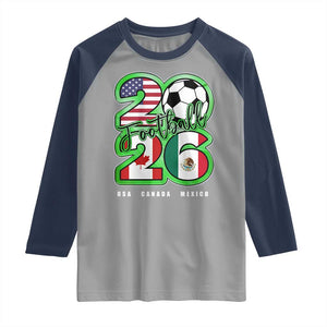 Soccer Football Lover Raglan Shirt USA Canada Mexico Pride 26 TS11 Sport Gray Navy Print Your Wear