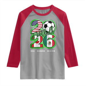 Soccer Football Lover Raglan Shirt USA Canada Mexico Pride 26 TS11 Sport Gray Red Print Your Wear