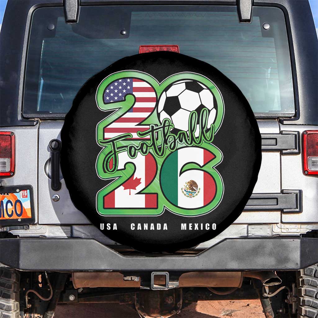 Soccer Football Lover Spare Tire Cover USA Canada Mexico Pride 26 TS11 No hole Black Print Your Wear