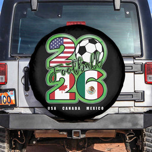 Soccer Football Lover Spare Tire Cover USA Canada Mexico Pride 26 TS11 No hole Black Print Your Wear