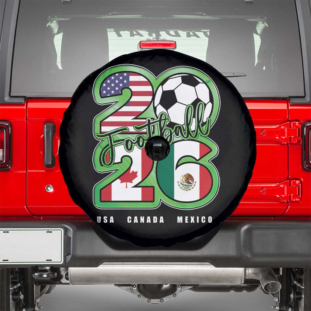 Soccer Football Lover Spare Tire Cover USA Canada Mexico Pride 26 TS11 Black Print Your Wear