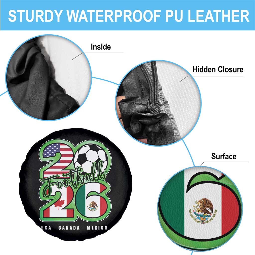 Soccer Football Lover Spare Tire Cover USA Canada Mexico Pride 26 TS11 Print Your Wear