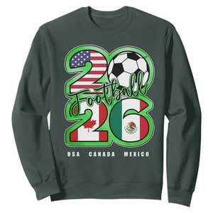 Soccer Football Lover Sweatshirt USA Canada Mexico Pride 26 TS11 Dark Forest Green Print Your Wear