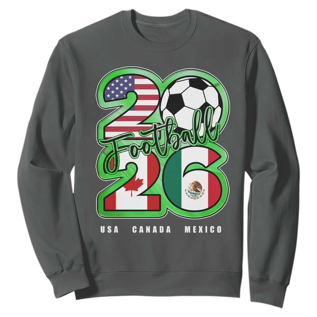Soccer Football Lover Sweatshirt USA Canada Mexico Pride 26 TS11 Dark Heather Print Your Wear