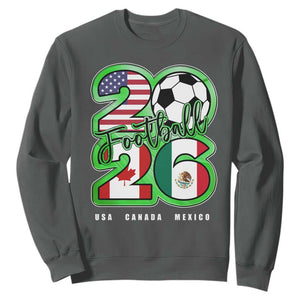 Soccer Football Lover Sweatshirt USA Canada Mexico Pride 26 TS11 Dark Heather Print Your Wear