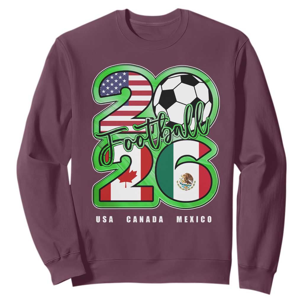 Soccer Football Lover Sweatshirt USA Canada Mexico Pride 26 TS11 Maroon Print Your Wear