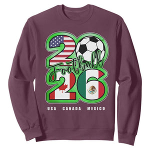 Soccer Football Lover Sweatshirt USA Canada Mexico Pride 26 TS11 Maroon Print Your Wear