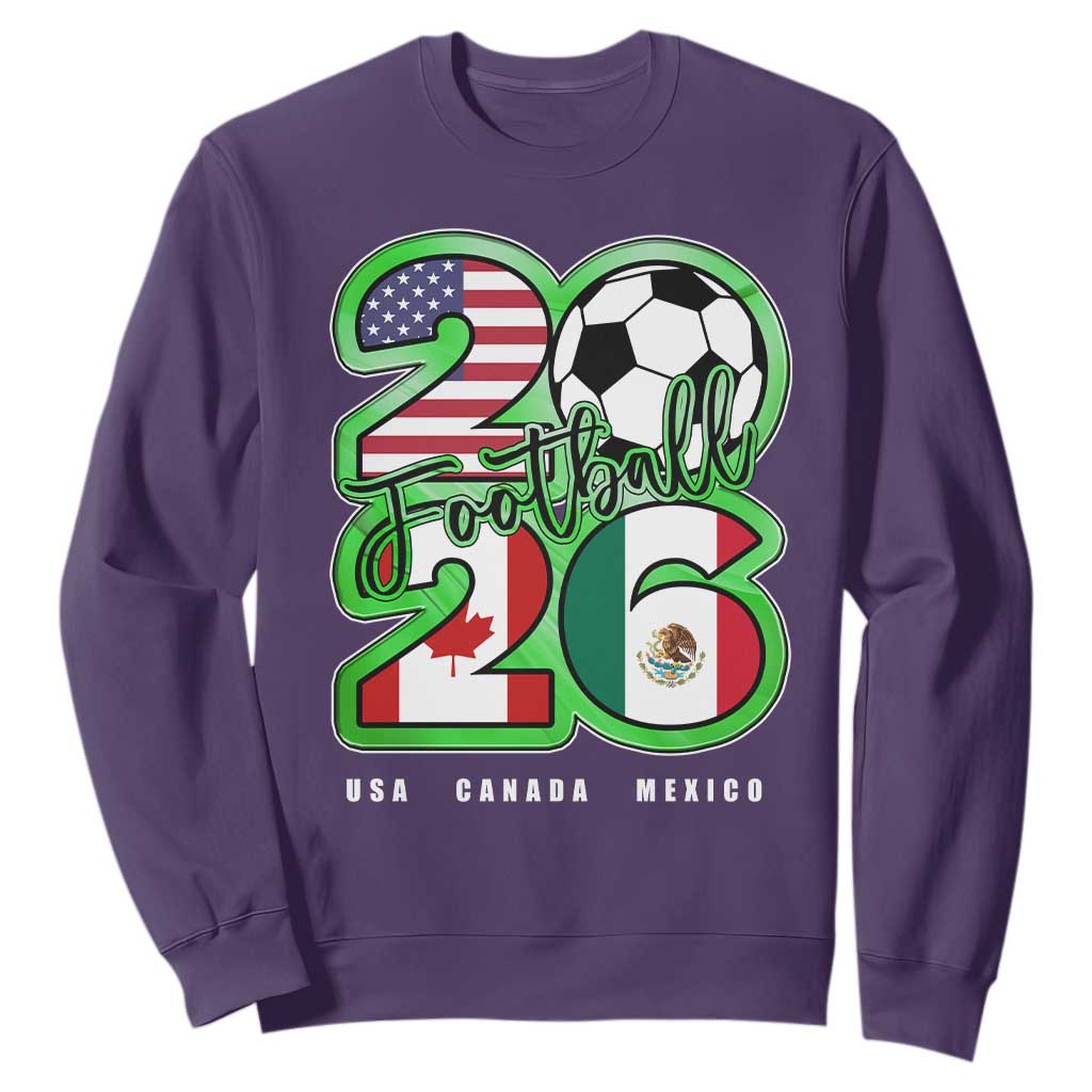 Soccer Football Lover Sweatshirt USA Canada Mexico Pride 26 TS11 Purple Print Your Wear