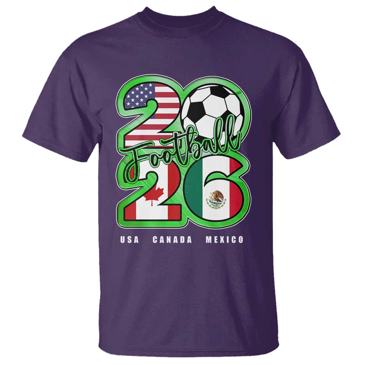 Soccer Football Lover T Shirt USA Canada Mexico Pride 26 TS11 Purple Print Your Wear