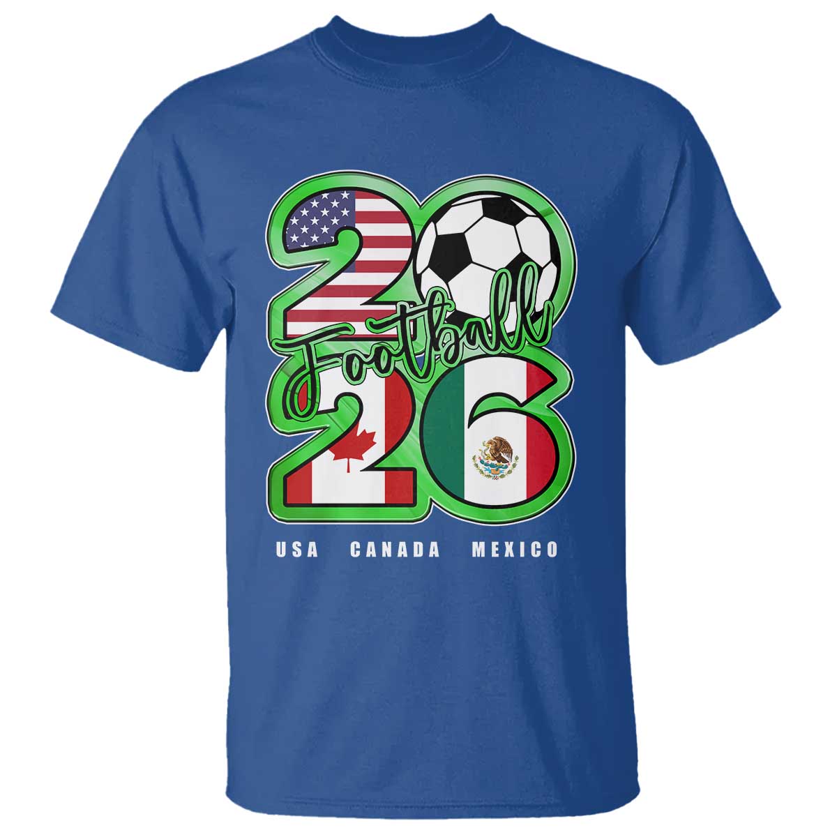 Soccer Football Lover T Shirt USA Canada Mexico Pride 26 TS11 Royal Blue Print Your Wear