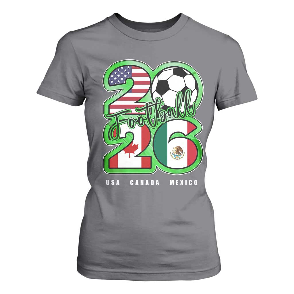 Soccer Football Lover T Shirt For Women USA Canada Mexico Pride 26 TS11 Charcoal Print Your Wear