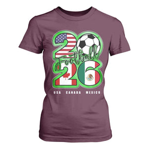 Soccer Football Lover T Shirt For Women USA Canada Mexico Pride 26 TS11 Maroon Print Your Wear