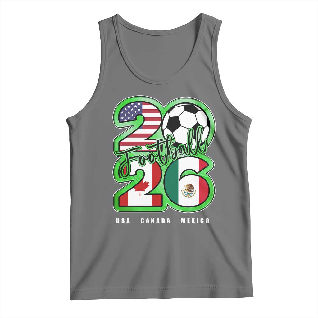 Soccer Football Lover Tank Top USA Canada Mexico Pride 26 TS11 Black Heather Print Your Wear