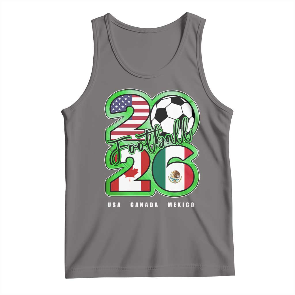Soccer Football Lover Tank Top USA Canada Mexico Pride 26 TS11 Deep Heather Print Your Wear