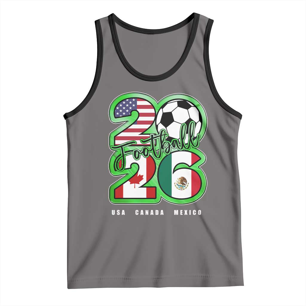 Soccer Football Lover Tank Top USA Canada Mexico Pride 26 TS11 Deep Heather Black Print Your Wear