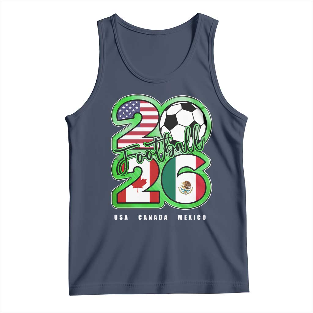 Soccer Football Lover Tank Top USA Canada Mexico Pride 26 TS11 Navy Print Your Wear