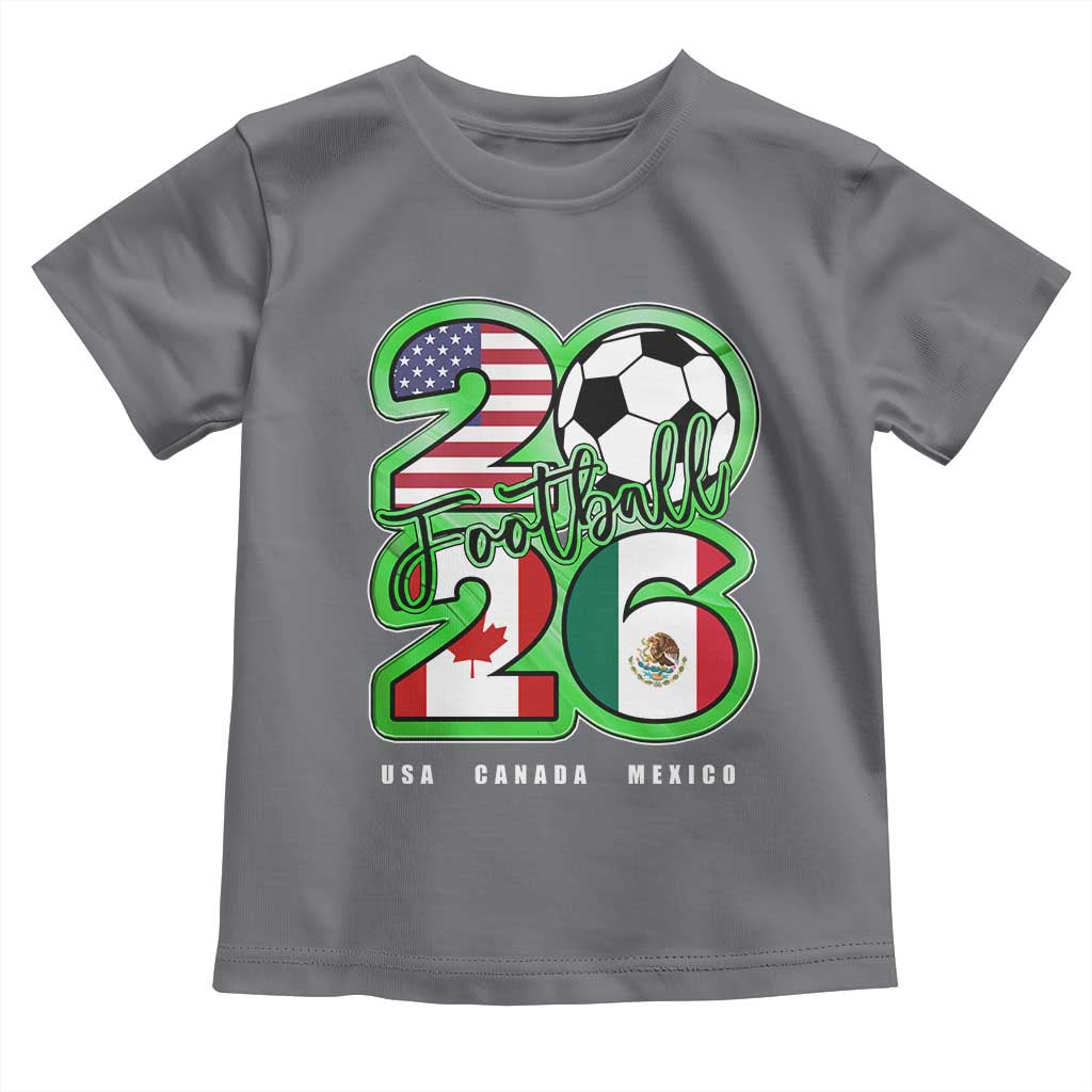 Soccer Football Lover Toddler T Shirt USA Canada Mexico Pride 26 TS11 Charcoal Print Your Wear