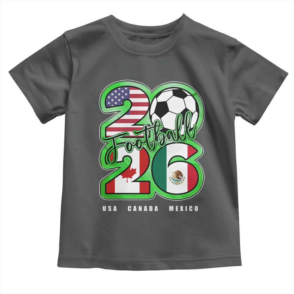 Soccer Football Lover Toddler T Shirt USA Canada Mexico Pride 26 TS11 Dark Heather Print Your Wear