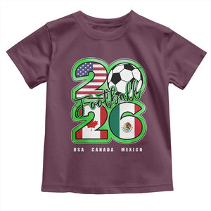 Soccer Football Lover Toddler T Shirt USA Canada Mexico Pride 26 TS11 Maroon Print Your Wear