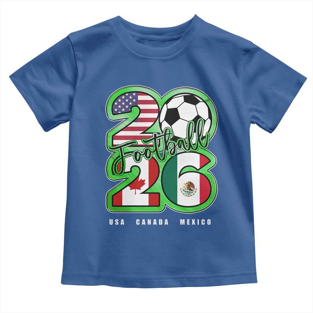 Soccer Football Lover Toddler T Shirt USA Canada Mexico Pride 26 TS11 Royal Blue Print Your Wear