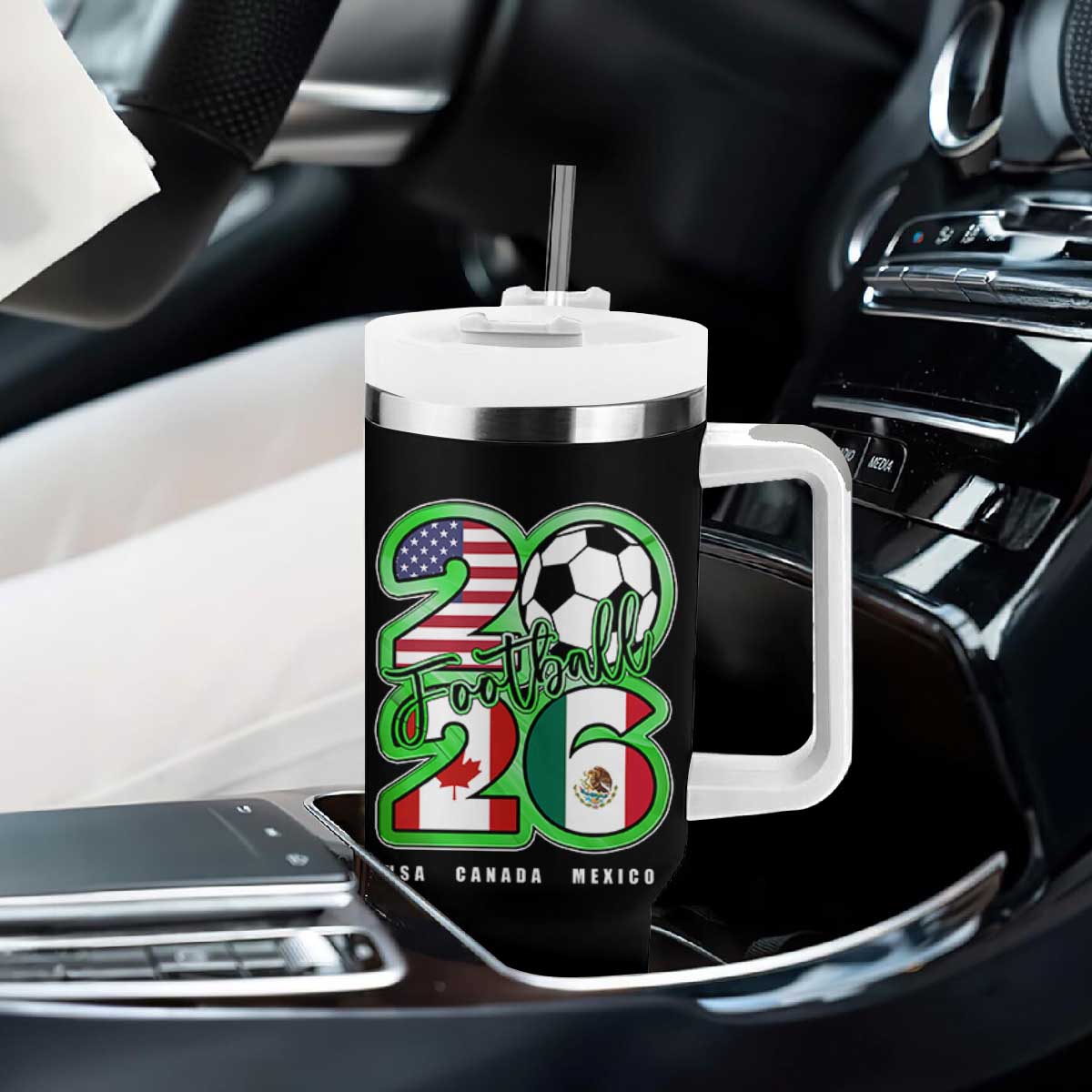 Soccer Football Lover Tumbler With Handle USA Canada Mexico Pride 26 TS11 Print Your Wear