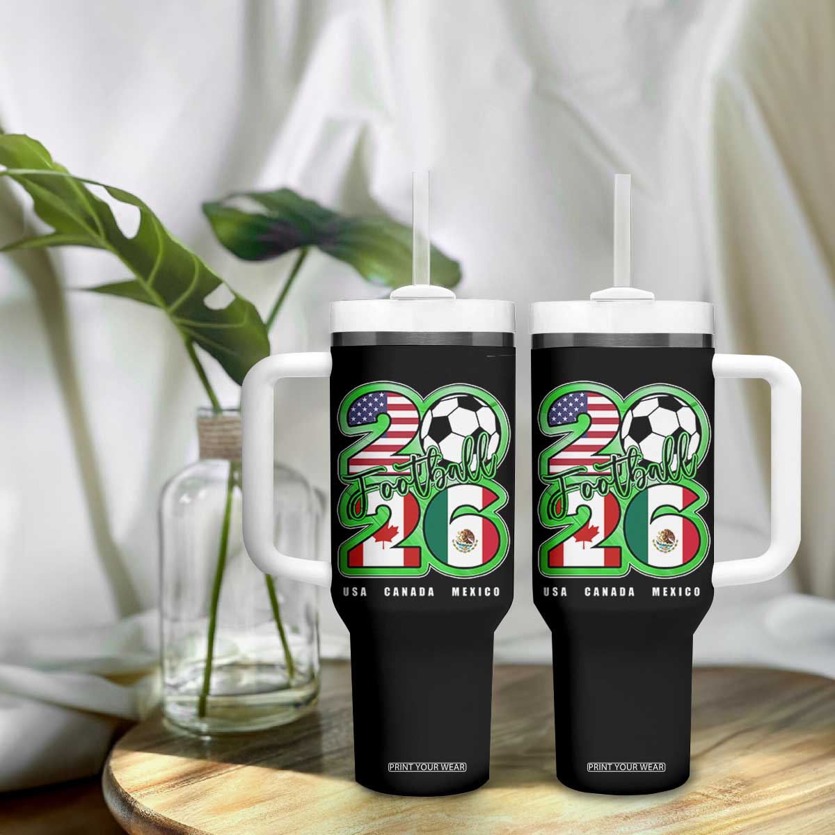 Soccer Football Lover Tumbler With Handle USA Canada Mexico Pride 26 TS11 Print Your Wear