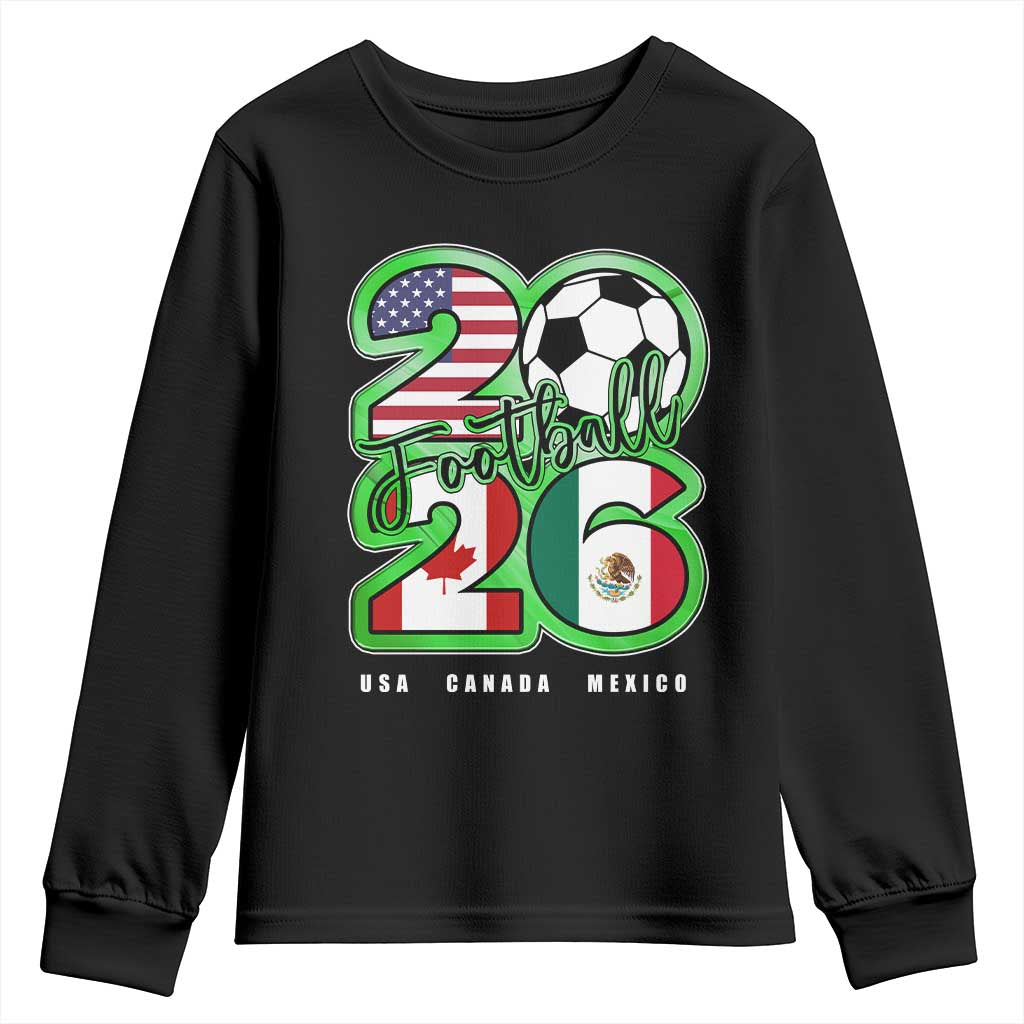 Soccer Football Lover Youth Sweatshirt USA Canada Mexico Pride 26 TS11 Black Print Your Wear
