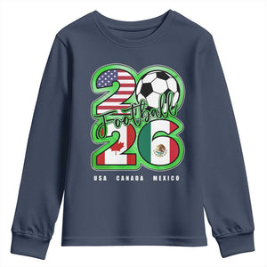 Soccer Football Lover Youth Sweatshirt USA Canada Mexico Pride 26 TS11 Navy Print Your Wear