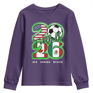 Soccer Football Lover Youth Sweatshirt USA Canada Mexico Pride 26 TS11 Purple Print Your Wear