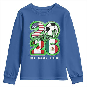 Soccer Football Lover Youth Sweatshirt USA Canada Mexico Pride 26 TS11 Royal Blue Print Your Wear